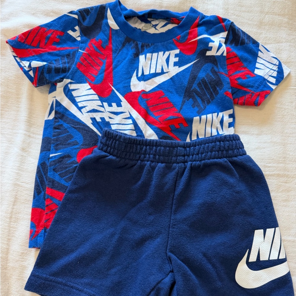 Nike Boys Blue Tee with Red and White Logo 2T